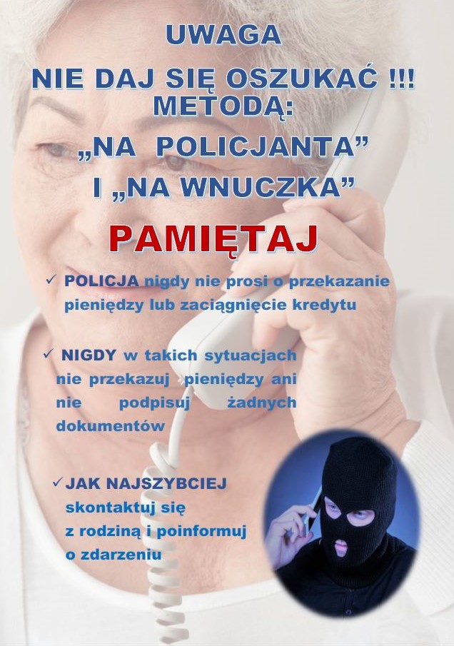 ulotka oszustwa na policjanta